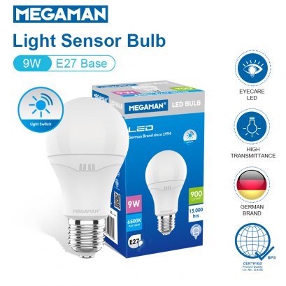 หลอด LED BULB 9W E27   ( Light Sensor เซ็นเซอร์แสงอาทิตย์ )