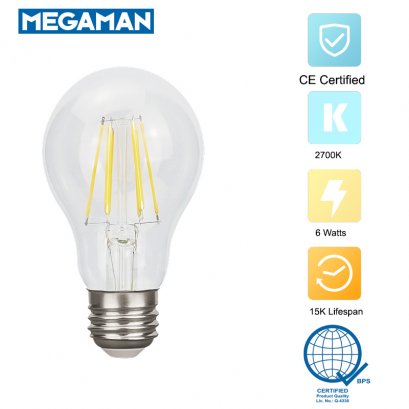 หลอด LED Vintage Filament Bulb 6W E27 Warm white 2700K (YTFA30-CL)