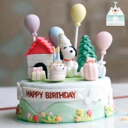 เค้กสนูปปี้  Snoopy Cake เค้กการ์ตูน เค้กวันเกิด เค้กด่วน