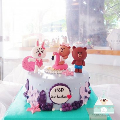 เค้กวันเกิด เค้กหมีบราวน์ เค้ก 3 มิติ  เค้กการ์ตูน