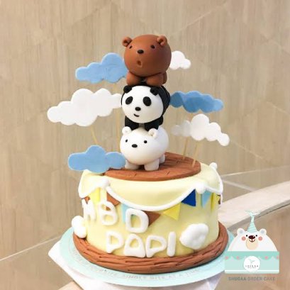 เค้กวันเกิด เค้กหมี 3 มิติ เค้กหมี we bare bear