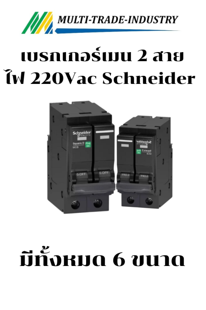 เบรกเกอร์ 2P Schneider QO2xx6VSC10T 10KA