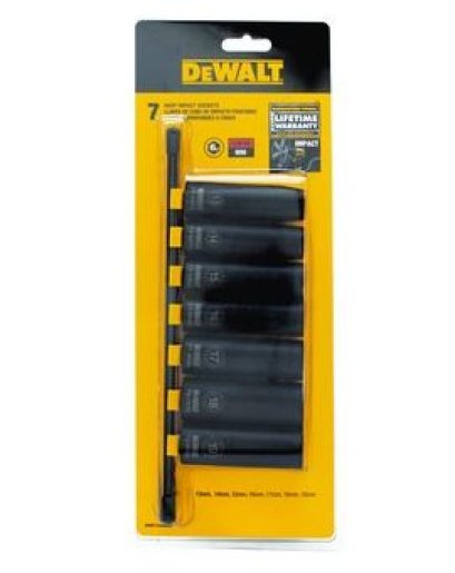 Dewalt รุ่น DWMT74449OSP ลูกบล็อกสั้นกระแทก ขนาด 1/2 นิ้ว 7ชิ้น