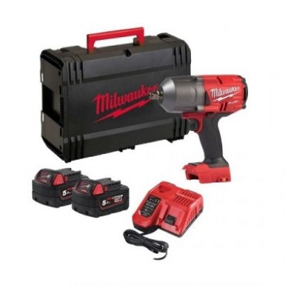 Milwaukee M18 FHIWF12-502X บล็อกกระแทกไร้สาย 18 โวลต์ 1/2" แบตเตอรี่ 5 แอมป์อาว x 2 ก้อน