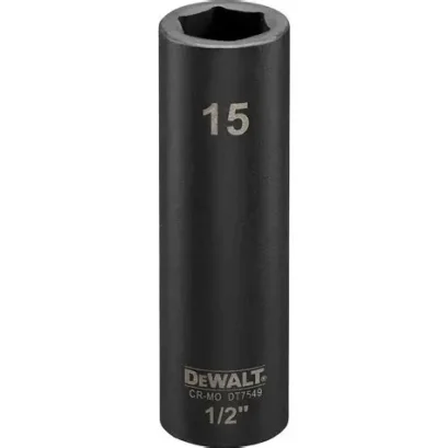 DEWALT รุ่น DT7549-QZ  ลูกบ๊อกซ์ยาว สำหรับงานกระแทก ขนาด 15 มม. (แกน 1/2 นิ้ว)