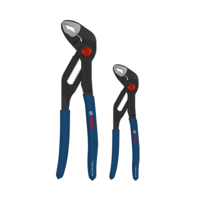 Bosch รุ่น 1600A03DN6 คีมคอม้า ขนาดความยาว 7"/ 10" แนวฟันปากจับโค้ง ระบบปรับเลื่อนเร็ว - ด้ามจับเลื่อน