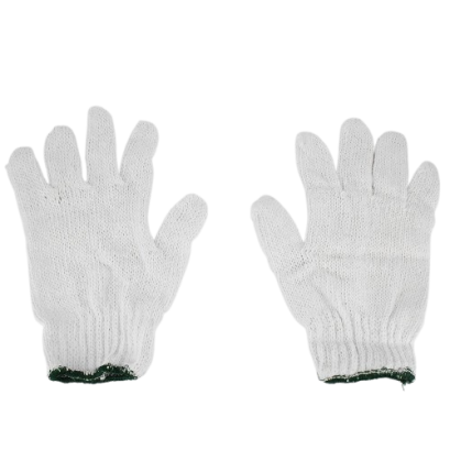 YAMADA รุ่น 9702 ถุงมือถักด้ายคอตตอน 500 กรัม (ขอบเขียว) SPWPCG0500WHT