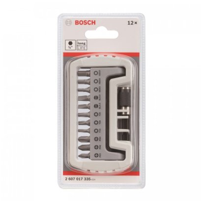 Bosch รุ่น 2607017335 Compact 11+1 pieces Screwdriver bits set with one magnetic extension รหัส 2607017335