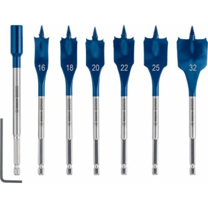 BOSCH รุ่น Expert SelfCut Speed Pack ดอกเจาะไม้ใบพาย 6 ชิ้น (16-32มม.) + ก้านต่อ 2608900334