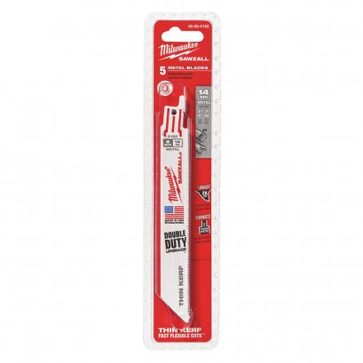 Milwaukee 48-00-5182 ใบเลื่อยซอว์ซอลตัดเหล็ก 6&quot; Thin Kerf 14 TPI (5 ใบ)