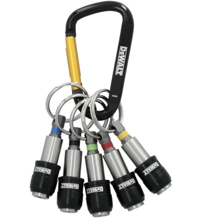 Dewalt รุ่น DWAFHLDKC5  พวงกุญแจ กลไกยึดดอกไขควงหกเหลี่ยมขนาด1/4 ชุด 5 ชิ้น