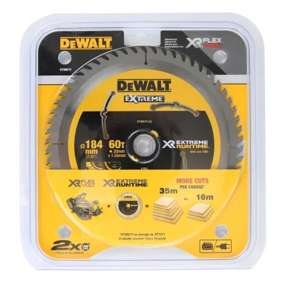 Dewalt รุ่น DT99579-QZ ใบเลื่อยวงเดือนตัดไม้ ขนาด 184 มม. 60 ฟัน