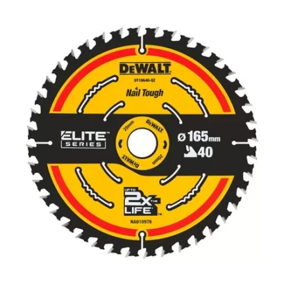 DEWALT รุ่น DT10640-QZ ใบเลื่อยวงเดือนตัดไม้ ขนาด 165มม. 40ฟัน Elite Series