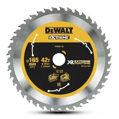 DEWALT รุ่น DT99561-QZ ใบเลื่อยวงเดือน EXTREME® RUNTIME™ ขนาด 165 มม. x 20 มม. จำนวน 42 ฟัน