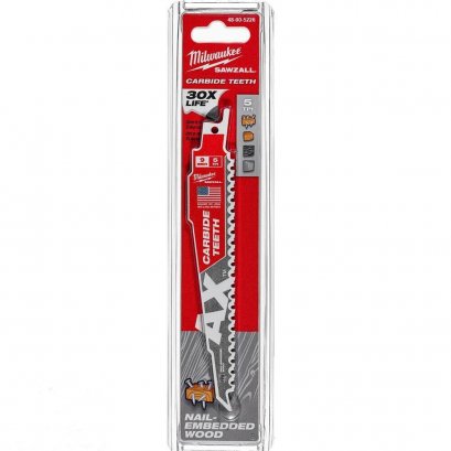 Milwaukee 48-00-5226 ใบเลื่อยชักตัดไม้ 9&quot; AX ฟันคาร์ไบด์ 5 TPI (1 ใบ)
