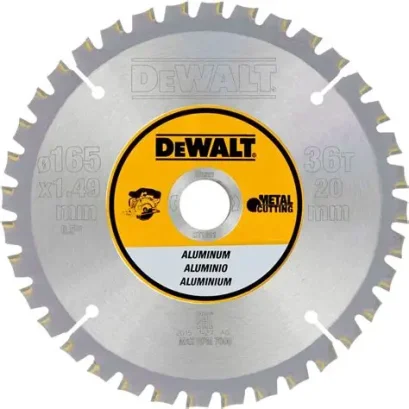 DEWALT รุ่น DT1911-QZ ใบเลื่อยวงเดือนตัดอลูมิเนียม ขนาด 165 มม. x 20 มม. จำนวน 36 ฟัน