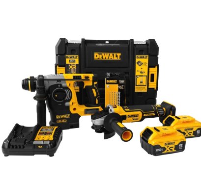 Dewalt รุ่น DCK2751P2TA-B1 ชุดเซทคอมโบ สว่านโรตารี่ไร้สาย+เครื่องเจียร์ไร้สาย พร้อมกล่อง TSTAK