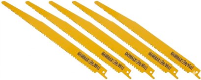 DEWALT รุ่น DW4849 ใบเลื่อยชักตัดไม้ ขนาด 12 นิ้ว x 5/8 TPI (ชุด 5 ใบ)