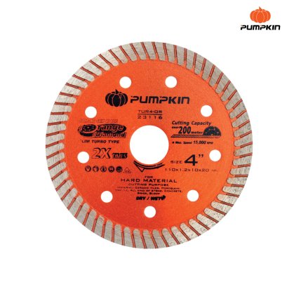 PUMPKIN รุ่น TUR4-OR ใบเพชร 4 นิ้ว เทอร์โบบาง สีส้ม กระเบื้องเซรามิก, กระเบื้องแกรนิตโต้ รหัส 23116