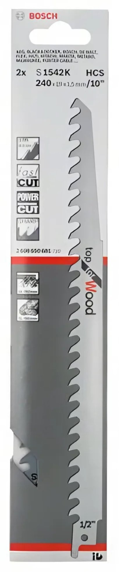 BOSCH รุ่น S1542K 2PC ใบเลื่อย เซเบอร์ซอว์ รหัส 2608650681