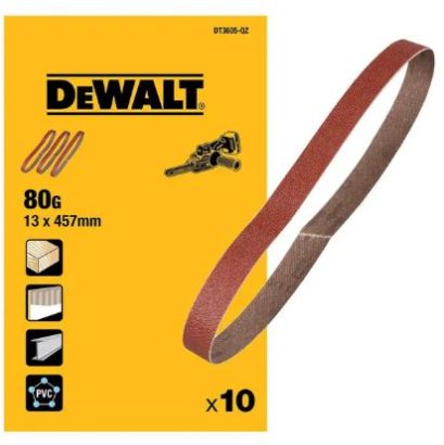 Dewalt รุ่น DT3605-QZ กระดาษทรายสายพาน 13x457มม 80GRIT แพ็ค 10ชิ้น