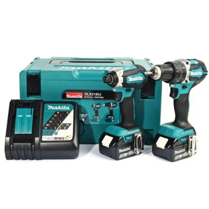 MAKITA รุ่น DLX2180J COMBO KIT สว่านและไขควง DHP484Z + DTD153Z + แบตเตอรี่ 18V 3Ah x2, DC18RC
