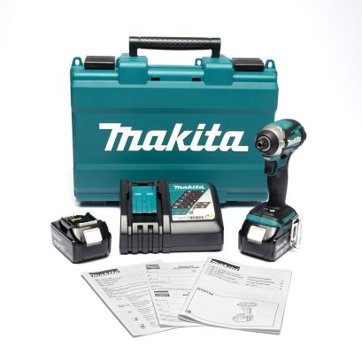 MAKITA รุ่น DTD154RFE ชุดเซ็ทไขควงกระแทกไร้สาย 18V 3Ah x2, DC18RC N-M175  BL motor