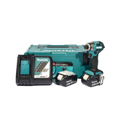 MAKITA รุ่น DTD173RTJ ชุดเซ็ทไขควงกระแทกไร้สาย 18V 5Ah x2, DC18RC, Makpac (Type 2) N-M 180