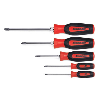 Snap-on รุ่น SGDP50BR ชุดไขควงปากแฉก ด้ามแข็งสีแดง (5 ชิ้น)