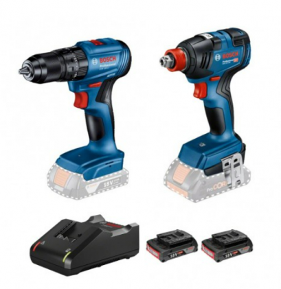 Bosch รุ่น Combo สว่านกระแทกไร้สาย GSB 185-LI + ไขควงกระแทกไร้สาย GDX 18V-200 (พร้อมชุดอุปกรณ์) (06019J22K1)