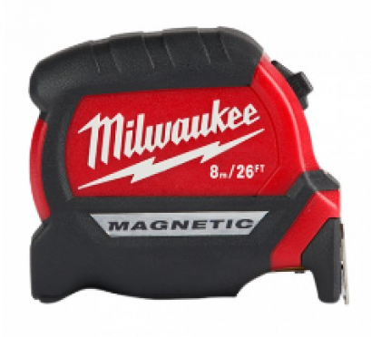 milwaukee 48-22-0626 ตลับเมตรรุ่น COMPACT MAGNETIC 8 เมตร/26 ฟุต