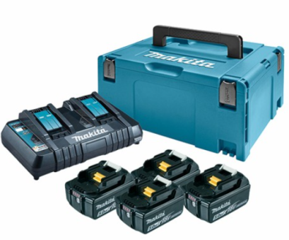 MAKITA รุ่น MKP3PT184 ชุดแบตเตอรี่และแท่นชาร์จ 18 โวลต์ BL1830B+DC18RD พร้อมกล่องเครื่องมือ MAKPAC
