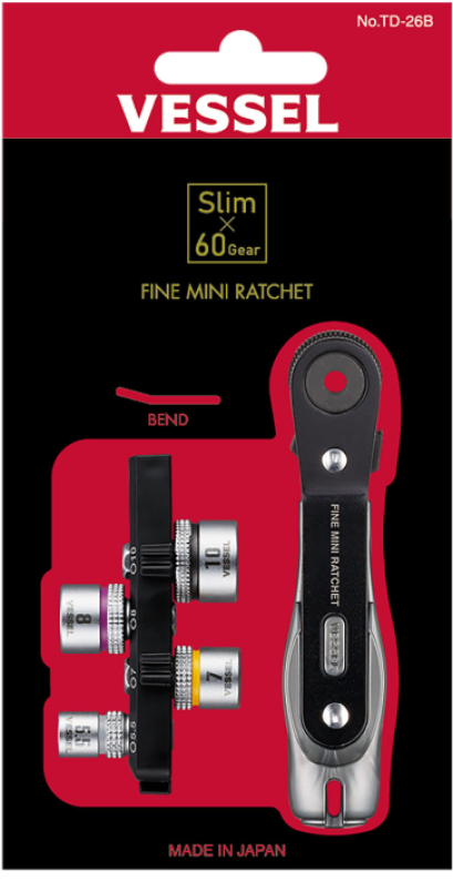 Vessel รุ่น TD-26B ไขควงฟรีขันที่แคบ (งอ)