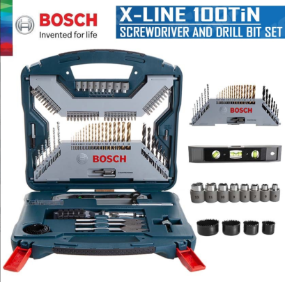 Bosch รุ่น 2607017397 ชุด X-LINE (100 PCS) - TITANIUM (Blue) ชุดดอกสว่าน+เครื่องมือ X-LINE100ชิ้น รหัส 2607017397