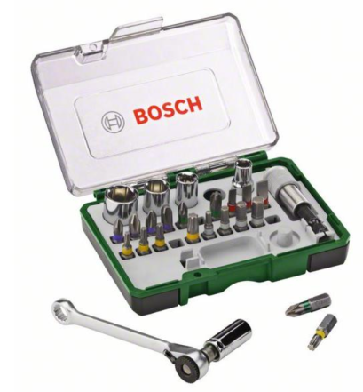 Bosch รุ่น 2607017160 Screwdriver Bit  27pcs SDB-set Green ดอกไขควงและลูกบ๊อกซ์พร้อมด้ามขัน BOSCH รุ่น SDB 27 ชิ้น รหัส 2607017160