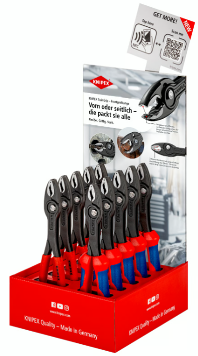 KNIPEX รุ่น Counter Display with 5x 82 01/02 200 คีมจับด้านหน้าและด้านข้าง การจัดแสดงบนเคาน์เตอร์ รหัส 00 18 01 V41