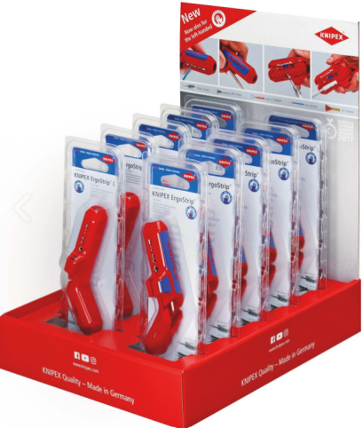 KNIPEX รุ่น SALES DISPLAY 16 95 01/02 SB ที่คล้องสายไฟและเครื่องมือสำหรับงานรื้อถอน การจัดแสดงบนเคาน์เตอร์ รหัส 00 18 01 V31