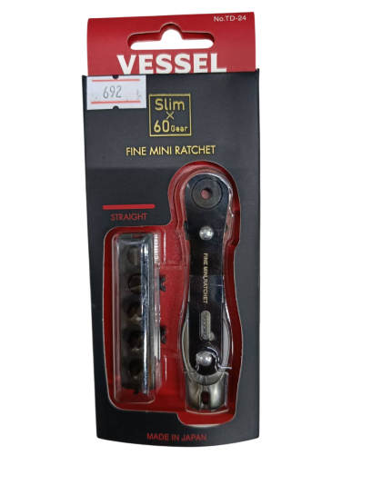 Vessel รุ่น TD-24 ไขควงฟรีขันที่แคบ +1,+2,+3,-4,-6 x 18mm. (ตรง)
