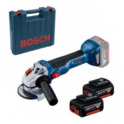 Bosch รุ่น GWS 18V-10 เครื่องเจียร์ 4" 18V Brushless motor พร้อม แบตเตอรี่ ขนาด 5.0 Ah  2 ก้อน (06019J40K1)