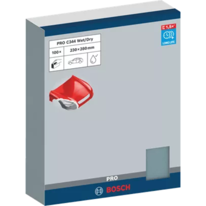 Bosch รุ่น 2608621541 กระดาษทรายแผ่น A4 ขัดน้ำ/เหล็ก P1200 (#1) - 100 ชิ้น