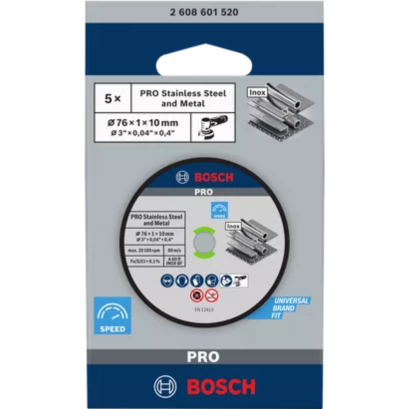 Bosch รุ่น 2608601520 ใบตัดสแตนเลส 3 นิ้ว Expert for Inox ( 76 x 1 x 10 มม. ) (แพ็ค 5 ชิ้น)
