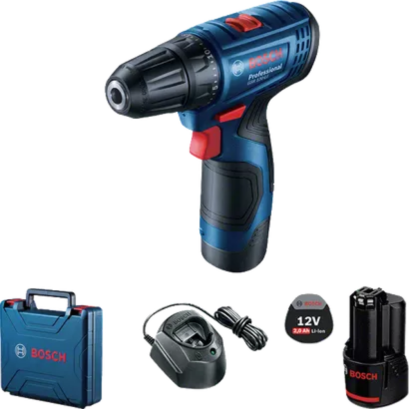 Bosch รุ่น GSR 120 LI Gen 3 สว่านไร้สาย 12 โวลต์ แบตเตอรี่ 2.0 Ah / 2ก้อน แท่นชาร์จ (06019G80K0)