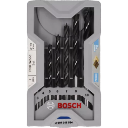 Bosch รุ่น ดอกเจาะไม้ (3,4,5,6,7,8,9 และ10 มม.) (แพ็ค 7 ชิ้น) ( 2607017034 )