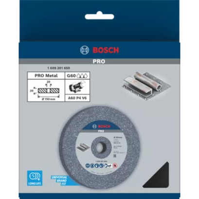 Bosch รุ่น หินเจียร์ 150 มม. สำหรับมอเตอร์หินเจีย 6", A60 (1609201650)