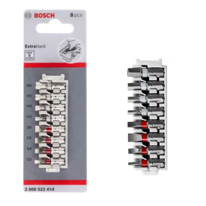 Bosch รุ่น 2608522414 ชุดดอกไขควง PICK & CLICK EXTRA HARD 8 ชิ้น SL, Hex 25mm