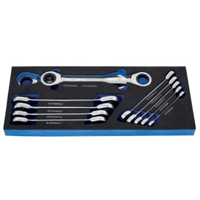 Blue-Point No. BPS25A ชุดประแจแหวนก๊อกแก๊ก 2 ข้าง RAT WR DBL RING SET (BPS25A)