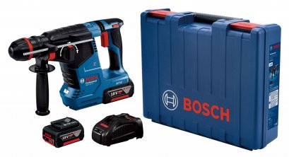 Bosch รุ่น GBH 187 LI 1 Chuck Brushless New สว่านโรตารี่ไร้สาย 18 V  พร้อมแบตเตอรี่ขนาด 4Ah 2 ก้อน และ แท่นชาร์จ GAL 1880 (06119231K0)