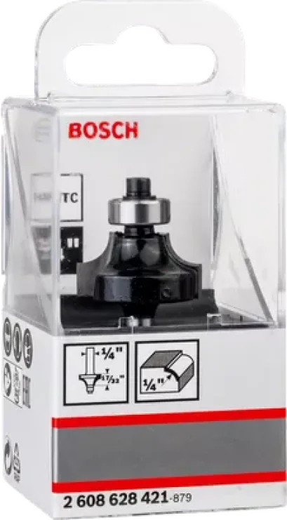 Bosch ดอกเซาะร่อง ตีโค้งปลายลูกปืน 1/4 นิ้ว 2608628421