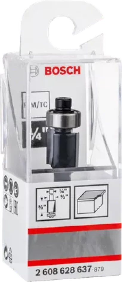 Bosch ดอกเซาะร่อง ตรงปลายลูกปืน 1/ 4 นิ้ว 2608628637