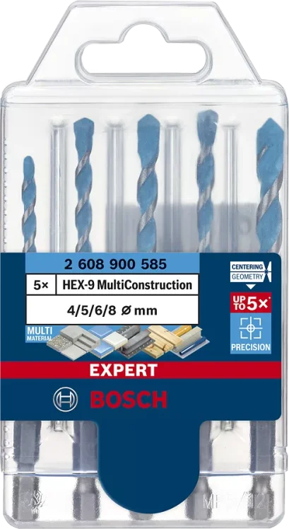 Bosch รุ่น 2608900585 ดอกเจาะอเนกประสงค์ Hex-9 5 ชิ้น 4 , 5 , 6 , 6 , 8 มม. : Expert